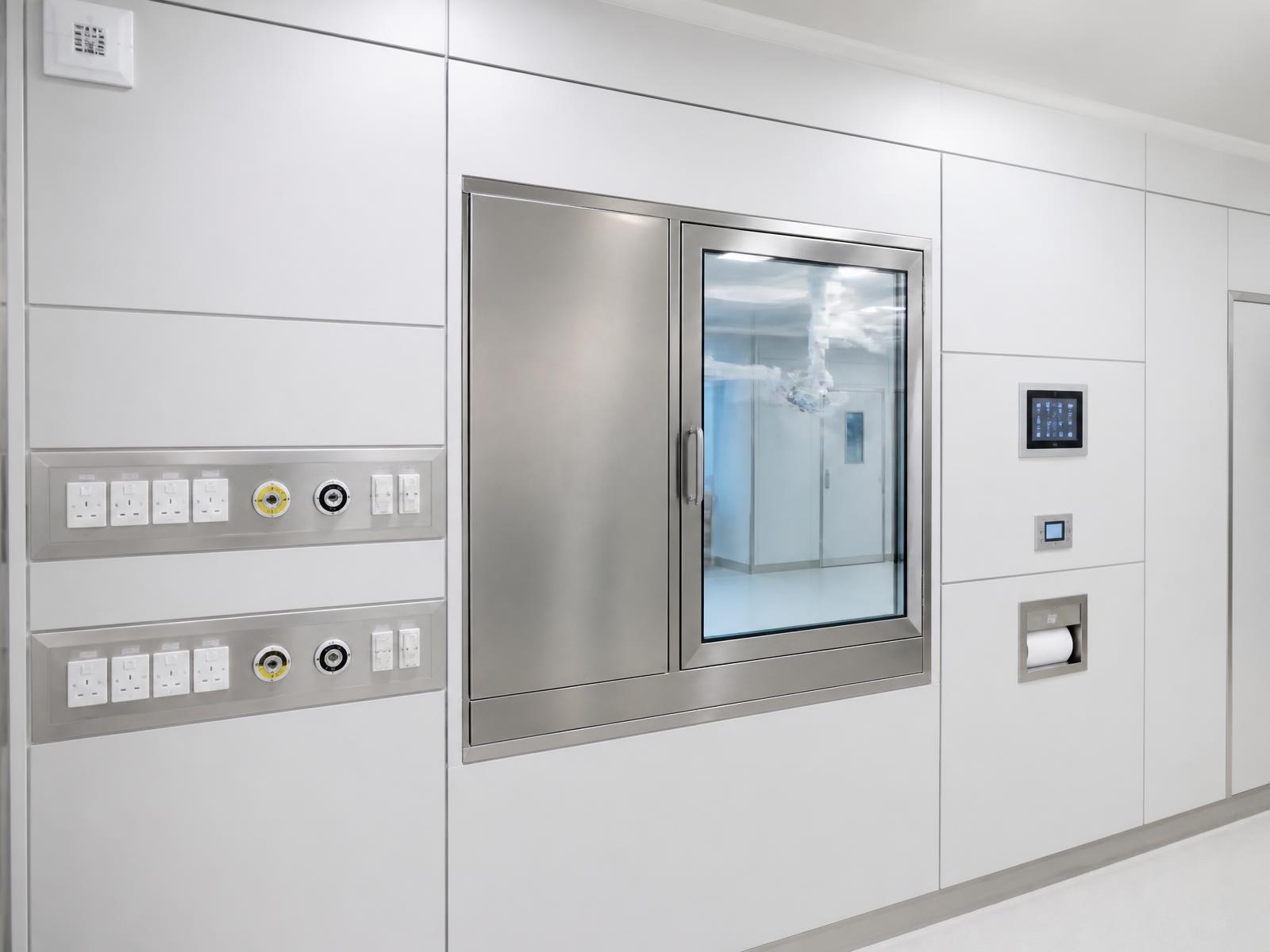 Hygienic modular operation theatre wall panel detail